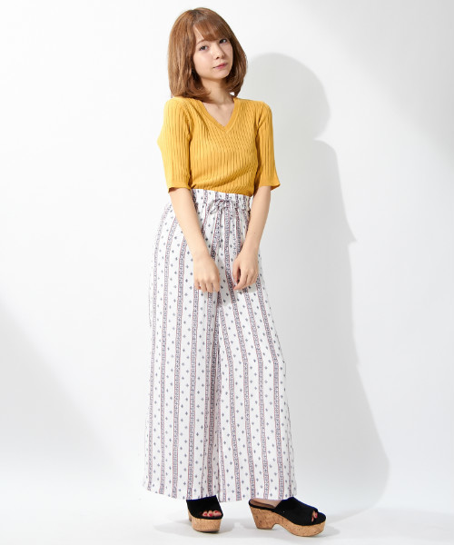 INGNI（イング）の「『MORE6月号掲載商品』12Gリブ5分袖ニット/レディーストップス-2017SS-（ニット/セーター・レディース・ブラック/ピンク系その他/その他/ラベンダー/マスタード/ブラウン/レッド/オフホワイト・MEDIUM）」の19枚目の写真