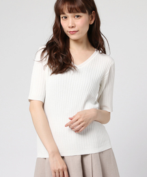 INGNI | 『MORE6月号掲載商品』12Gリブ5分袖ニット/レディーストップス-2017SS-(ニット/セーター)