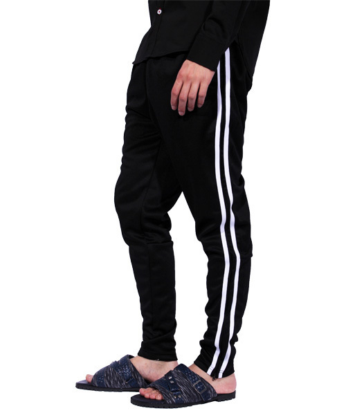 8(eight)(エイト)の「ジャージ スキニーパンツ ブラック スリムパンツ トラックパンツ(チノパンツ・メンズ・C/A/B・MEDIUM/LARGE)」の21枚目の写真