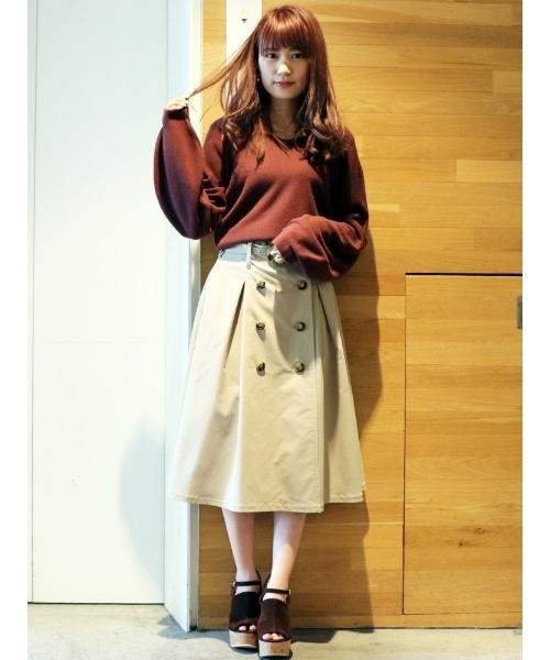 dazzlin（ダズリン）の「ハートシェイプニットトップス（ニット/セーター・レディース・ピンク/ブラウン/オフホワイト/マスタード/パープル/ライトグレー・FREE）」の22枚目の写真