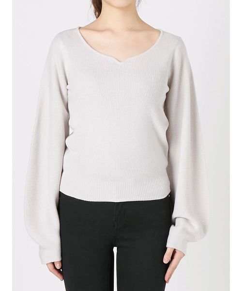 dazzlin（ダズリン）の「ハートシェイプニットトップス（ニット/セーター・レディース・ピンク/ブラウン/オフホワイト/マスタード/パープル/ライトグレー・FREE）」の13枚目の写真