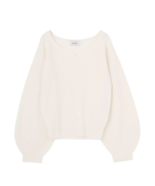 dazzlin（ダズリン）の「ハートシェイプニットトップス（ニット/セーター・レディース・ピンク/ブラウン/オフホワイト/マスタード/パープル/ライトグレー・FREE）」の9枚目の写真