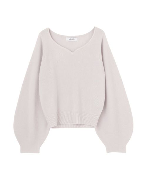 dazzlin（ダズリン）の「ハートシェイプニットトップス（ニット/セーター・レディース・ピンク/ブラウン/オフホワイト/マスタード/パープル/ライトグレー・FREE）」の10枚目の写真