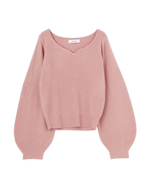 dazzlin（ダズリン）の「ハートシェイプニットトップス（ニット/セーター・レディース・ピンク/ブラウン/オフホワイト/マスタード/パープル/ライトグレー・FREE）」の11枚目の写真