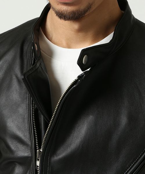 JOURNAL STANDARD（ジャーナルスタンダード）の「ラムレザーダブルライダース　#（ライダースジャケット・メンズ・ブラック・SMALL/MEDIUM/LARGE）」の4枚目の写真