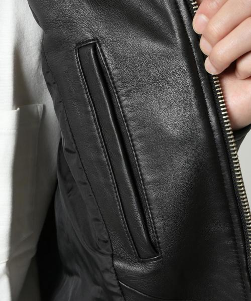 JOURNAL STANDARD（ジャーナルスタンダード）の「ラムレザーダブルライダース　#（ライダースジャケット・メンズ・ブラック・SMALL/MEDIUM/LARGE）」の2枚目の写真