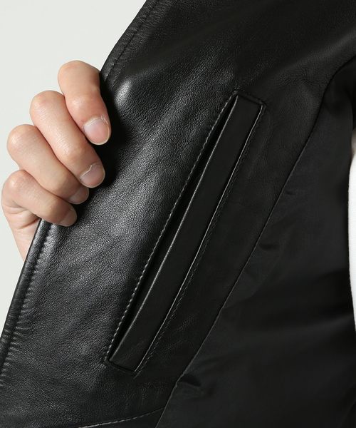 JOURNAL STANDARD（ジャーナルスタンダード）の「ラムレザーダブルライダース　#（ライダースジャケット・メンズ・ブラック・SMALL/MEDIUM/LARGE）」の6枚目の写真