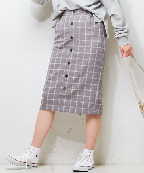 natural couture(ナチュラルクチュール)の「ウインドペンチェックスカート(スカート・レディース・ホワイト/グレー/ベージュ・FREE)」の3枚目の写真