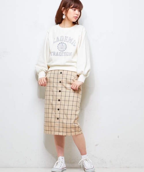 natural couture(ナチュラルクチュール)の「ウインドペンチェックスカート(スカート・レディース・ホワイト/グレー/ベージュ・FREE)」の11枚目の写真