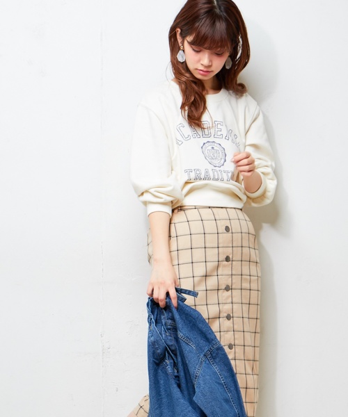 natural couture(ナチュラルクチュール)の「ウインドペンチェックスカート(スカート・レディース・ホワイト/グレー/ベージュ・FREE)」の12枚目の写真