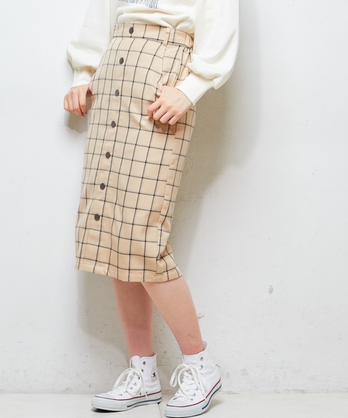 natural couture(ナチュラルクチュール)の「ウインドペンチェックスカート(スカート・レディース・ホワイト/グレー/ベージュ・FREE)」の15枚目の写真