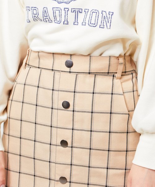 natural couture(ナチュラルクチュール)の「ウインドペンチェックスカート(スカート・レディース・ホワイト/グレー/ベージュ・FREE)」の18枚目の写真