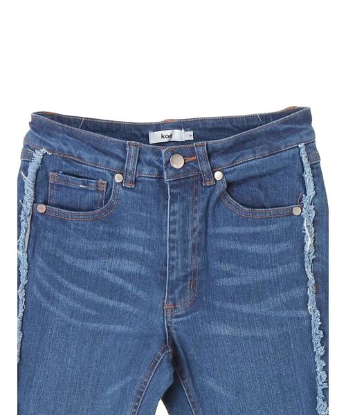 koe(コエ)の「デニムサイドフリンジスキニーパンツ ○(デニムパンツ・レディース・インディゴブルー/ライトインディゴブルー・S/M/L)」の14枚目の写真