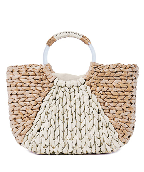 STUDIOUS（ステュディオス）の「【LAUGOA】 メイズxアクリルハンドルかごバッグ Haizao 0182-30009（かごバッグ・レディース・ホワイト/ブラック/イエロー・FREE）」の2枚目の写真