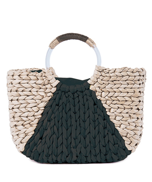 STUDIOUS（ステュディオス）の「【LAUGOA】 メイズxアクリルハンドルかごバッグ Haizao 0182-30009（かごバッグ・レディース・ホワイト/ブラック/イエロー・FREE）」の3枚目の写真