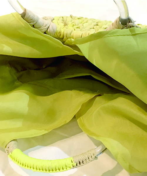 STUDIOUS（ステュディオス）の「【LAUGOA】 メイズxアクリルハンドルかごバッグ Haizao 0182-30009（かごバッグ・レディース・ホワイト/ブラック/イエロー・FREE）」の7枚目の写真