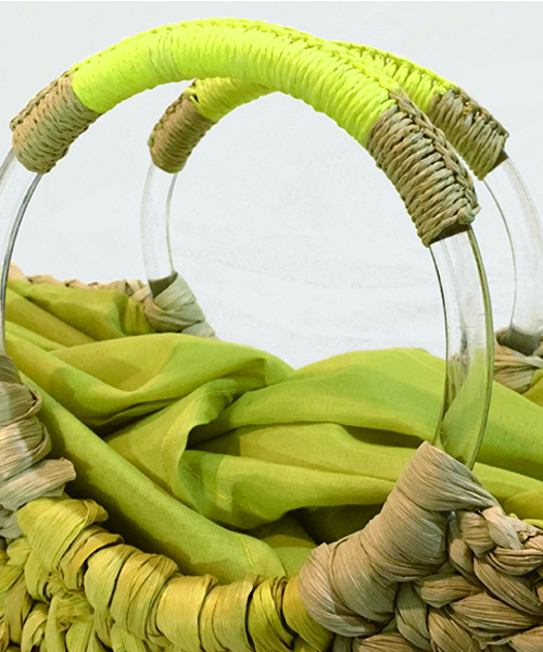 STUDIOUS（ステュディオス）の「【LAUGOA】 メイズxアクリルハンドルかごバッグ Haizao 0182-30009（かごバッグ・レディース・ホワイト/ブラック/イエロー・FREE）」の4枚目の写真