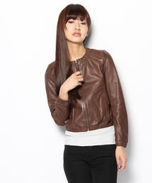 603 | 603 ノーカラーレザーブルゾン(その他アウター)