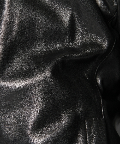 603（ロクマルサン）の「603 ノーカラーレザーブルゾン（その他アウター・レディース・ブラック/ダークブラウン・SMALL）」の11枚目の写真