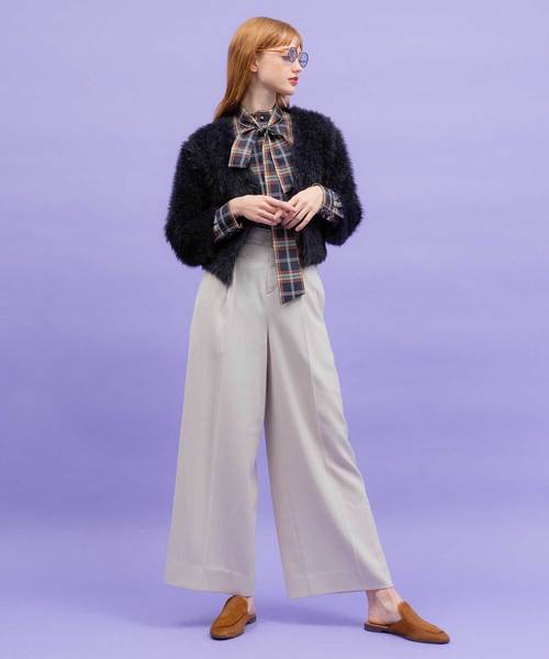 UNITED TOKYO(ユナイテッドトウキョウ)の「ワンタックワイドパンツ(その他パンツ・レディース・アイボリー/パープル/ネイビー/グレー・1/2)」の13枚目の写真