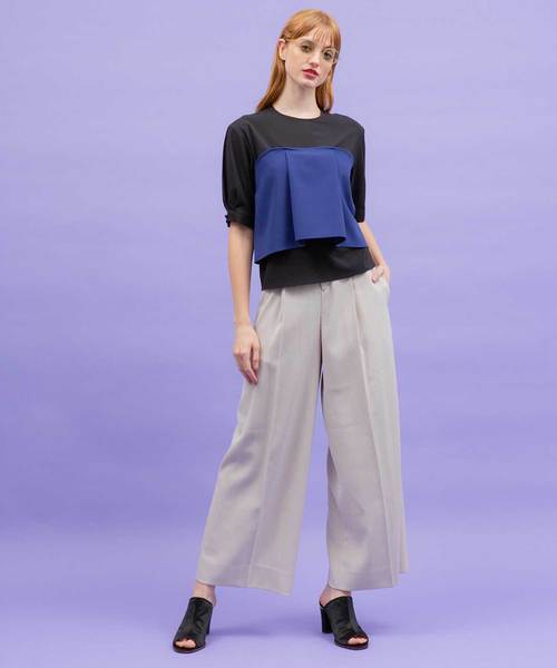 UNITED TOKYO(ユナイテッドトウキョウ)の「ワンタックワイドパンツ(その他パンツ・レディース・アイボリー/パープル/ネイビー/グレー・1/2)」の12枚目の写真