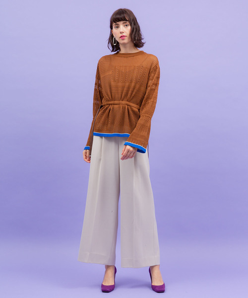 UNITED TOKYO(ユナイテッドトウキョウ)の「ワンタックワイドパンツ(その他パンツ・レディース・アイボリー/パープル/ネイビー/グレー・1/2)」の9枚目の写真