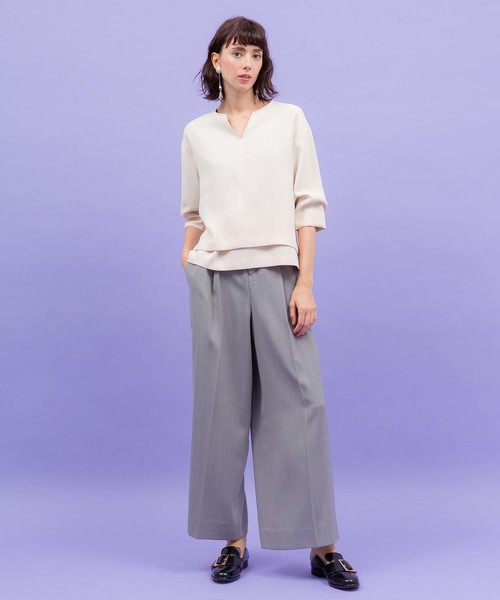 UNITED TOKYO(ユナイテッドトウキョウ)の「ワンタックワイドパンツ(その他パンツ・レディース・アイボリー/パープル/ネイビー/グレー・1/2)」の8枚目の写真