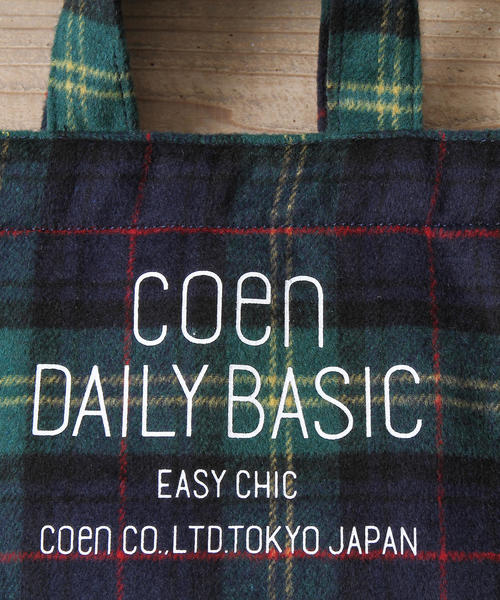 coen（コーエン）の「DAILY2WAYチェック柄ロゴトートバッグ