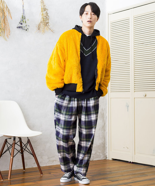 WEGO(ウィゴー)の「WEGO/タータンチェックイージーパンツ(その他パンツ・メンズ・ベージュ系その他2/グリーン系その他2・LARGE/MEDIUM)」の9枚目の写真