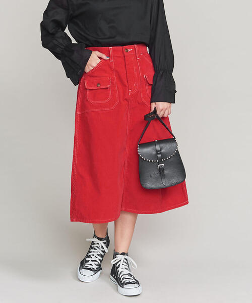 Wrangler（ラングラー）の「＜Wrangler（ラングラー）＞コーデュロイ ブッシュスカート ◆（スカート・レディース・ライトグレー/ダークブラウン/オレンジ・SMALL/X-SMALL）」の3枚目の写真