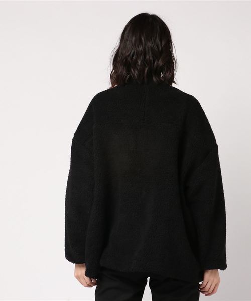 KOBE LETTUCE（コウベレタス）の「ノーカラーVネックショートボアブルゾン＊ボアコート/レディース/アウター[K751]神戸レタス（ノーカラーコート・レディース・ブラック/ピンク/アイボリー/モカ・FREE）」の15枚目の写真