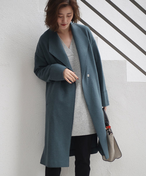 RIVE DROITE（リヴドロワ）の「ラム100V/Nチュニックニット（ニット/セーター・レディース・ライトグレー/ブラック/オフホワイト・FREE）」の21枚目の写真