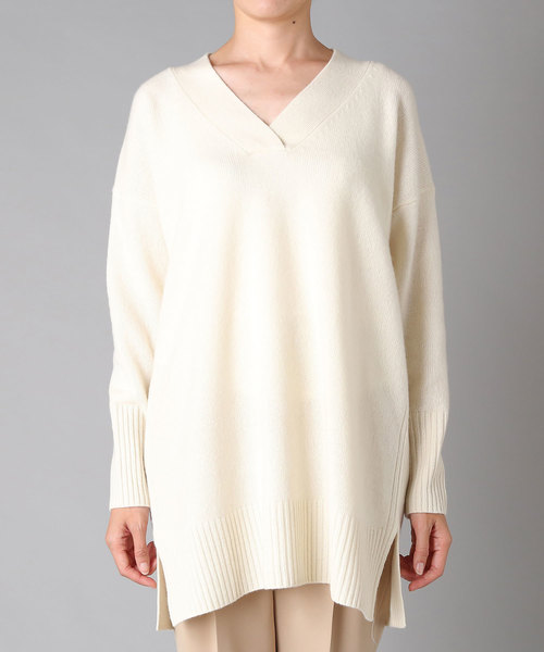 RIVE DROITE（リヴドロワ）の「ラム100V/Nチュニックニット（ニット/セーター・レディース・ライトグレー/ブラック/オフホワイト・FREE）」の11枚目の写真