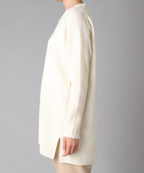 RIVE DROITE（リヴドロワ）の「ラム100V/Nチュニックニット（ニット/セーター・レディース・ライトグレー/ブラック/オフホワイト・FREE）」の10枚目の写真