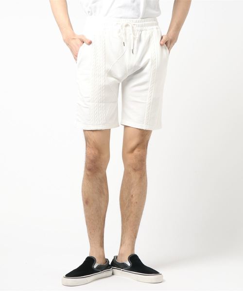 VIBGYOR(ヴィブジョー)の「VIBGYOR SELECT/ ニットショートパンツ (RM)(その他パンツ・メンズ・ホワイト/ブラック/サックスブルー/インディゴブルー・MEDIUM/LARGE)」の1枚目の写真