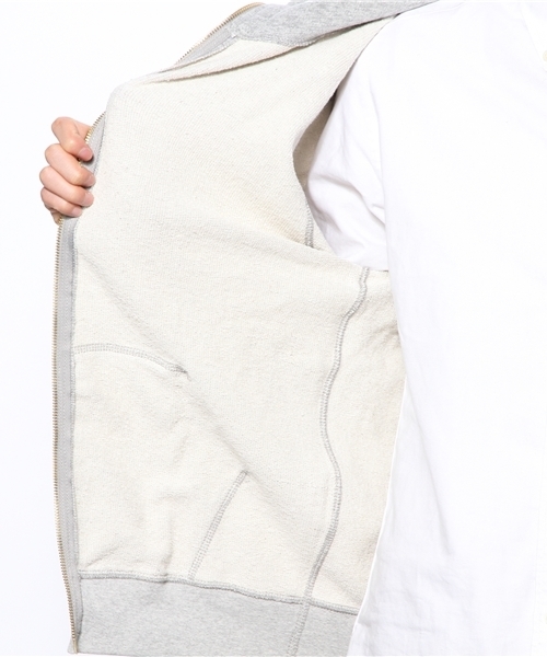 coen(コーエン)の「ウラケハイジップパーカー(パーカー・メンズ・グレー/ネイビー/ホワイト・MEDIUM/LARGE/SMALL/X-LARGE)」の6枚目の写真