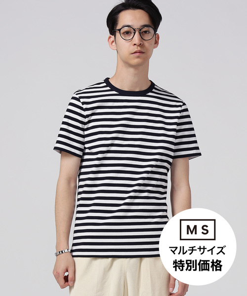 ZOZO（ゾゾ）の「中細ボーダーTシャツ[MEN]（Tシャツ/カットソー・メンズ・ホワイト×ブラック/ホワイト×ネイビー・マルチサイズ）」の2枚目の写真