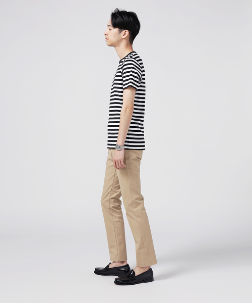ZOZO（ゾゾ）の「中細ボーダーTシャツ[MEN]（Tシャツ/カットソー・メンズ・ホワイト×ブラック/ホワイト×ネイビー・マルチサイズ）」の3枚目の写真