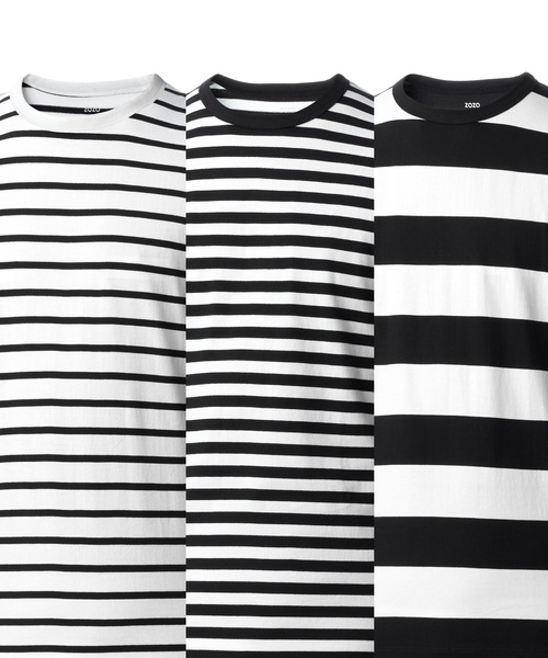 ZOZO（ゾゾ）の「中細ボーダーTシャツ[MEN]（Tシャツ/カットソー・メンズ・ホワイト×ブラック/ホワイト×ネイビー・マルチサイズ）」の8枚目の写真