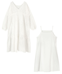 titivate | 前後2wayｺｯﾄﾝﾚｰｽﾜﾝﾋﾟｰｽ(ワンピース)