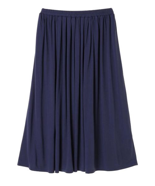 AMERICAN HOLIC（アメリカンホリック）の「カットマキシギャザーロングスカート ＊（スカート・レディース・グリーン/ブルー/マスタード/ネイビー/モカ/パープル・L/M）」の10枚目の写真