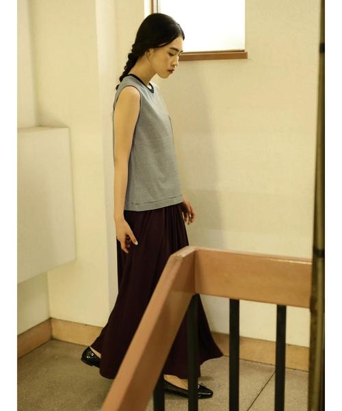 AMERICAN HOLIC（アメリカンホリック）の「カットマキシギャザーロングスカート ＊（スカート・レディース・グリーン/ブルー/マスタード/ネイビー/モカ/パープル・L/M）」の21枚目の写真