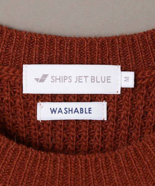 SHIPS JET BLUE(シップスジェットブルー)の「SHIPS JET BLUE: アゼコットン ビッグベスト(ニット/セーター・メンズ・ブラック/ナチュラル/レンガ・MEDIUM/LARGE)」の10枚目の写真