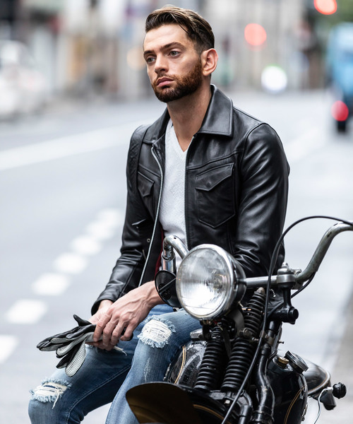 Buffalo Bobs(バッファローボブズ)の「WESTERNER-LAMB(ウエスターナー-ラム)ラムレザー シングルライダースジャケット(ライダースジャケット・メンズ・ブラック・1/S/2/M/3/L/4(LL))」の14枚目の写真