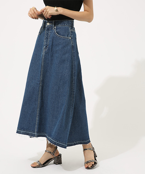 敬な 静かな ファーザーファージュ Moussy デニム ロング スカート Magdalenechoiralumni Org