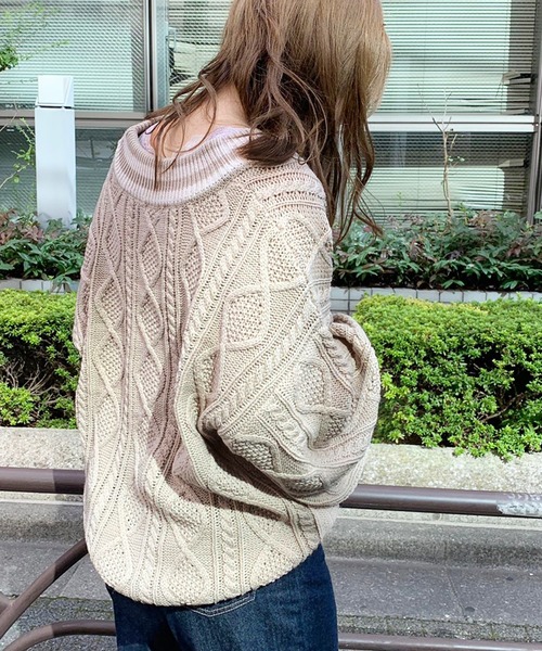 apres jour（アプレジュール）の「ケーブルチルデンＶニット【ZOZOTOWN限定アイテム】（ニット/セーター・レディース・ダークブラウン/モカ/ライトベージュ・フリー）」の19枚目の写真