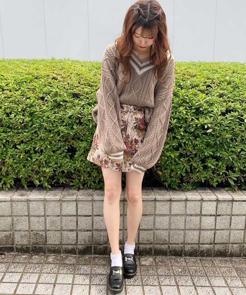 apres jour（アプレジュール）の「ケーブルチルデンＶニット【ZOZOTOWN限定アイテム】（ニット/セーター・レディース・ダークブラウン/モカ/ライトベージュ・フリー）」の14枚目の写真