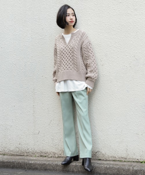 LOWRYS FARM（ローリーズファーム）の「カラーフレアパンツ　864429（その他パンツ・レディース・ブラック/ブラウン/ベージュ/アイボリー/ピンク/グリーン・MEDIUM/LARGE）」の18枚目の写真