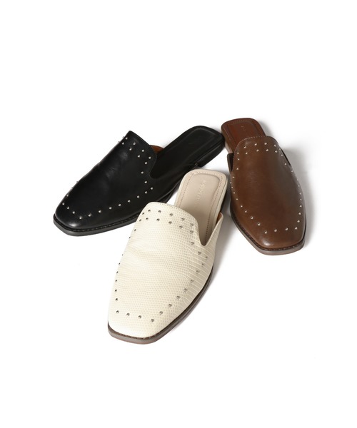 PAGEBOY（ページボーイ）の「スクエアフラットミュール（サンダル・レディース・ホワイト系その他/ブラック/ダークブラウン・MEDIUM/LARGE/SMALL）」の5枚目の写真