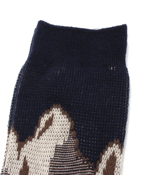 martinique（マルティニーク）の「MARCOMONDO/カモフラージュ柄ソックス（ソックス/靴下・メンズ・ネイビー/バーガンディー・FREE）」の3枚目の写真